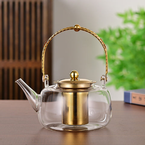 Tetera de vidrio de borosilicato con infusor – Resistente al calor