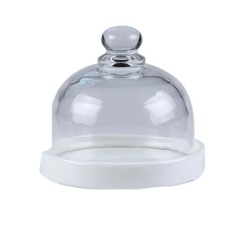 Pink Base Glass Dome – Mini Dessert & Macaron Display Cover