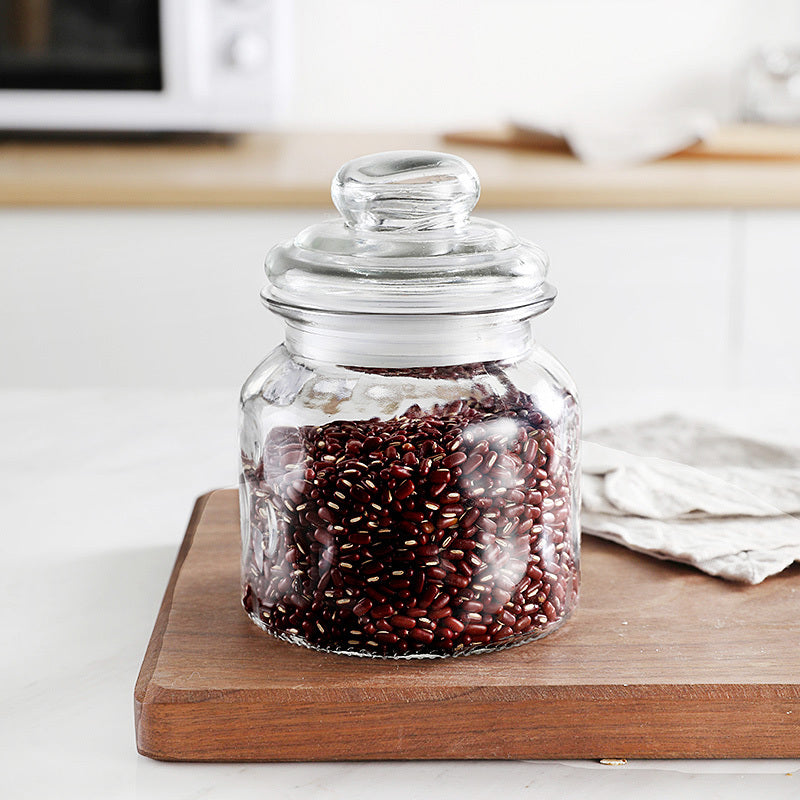 Wudy Japanese Amber Jar | Airtight Heart-Lid Glassware
