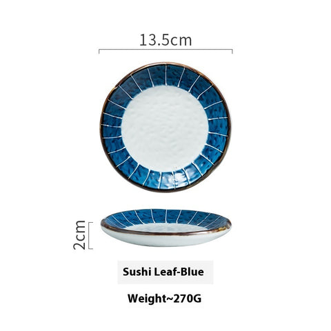 Japanese Style Hand-Painted Ceramic Sushi & Dessert Plate – Artisan Tableware Collection
