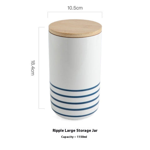 Blue Pattern Ceramic Storage Jar with Wooden Lid – Nordic Airtight Canister