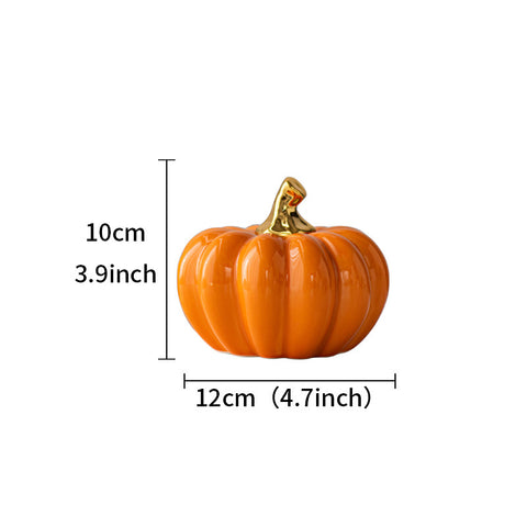 White & Orange Porcelain Pumpkin Decor Set | Modern Minimal