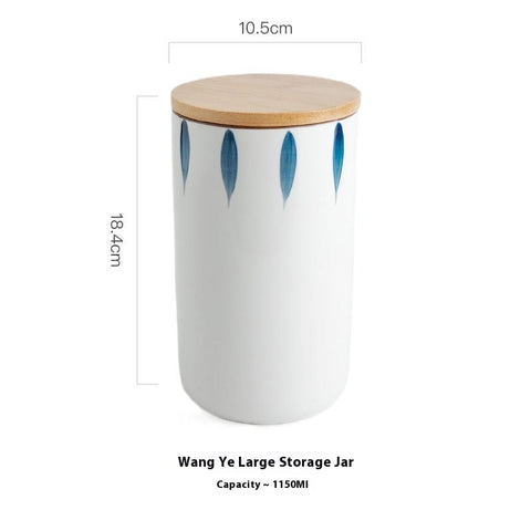 Blue Pattern Ceramic Storage Jar with Wooden Lid – Nordic Airtight Canister