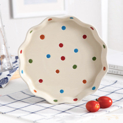 Cute Polka Dot Dessert & Soup Bowl Set – Retro Colorful Ceramic Tableware