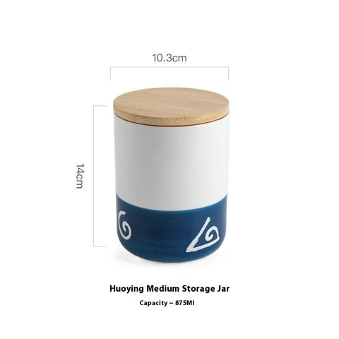 Blue Pattern Ceramic Storage Jar with Wooden Lid – Nordic Airtight Canister