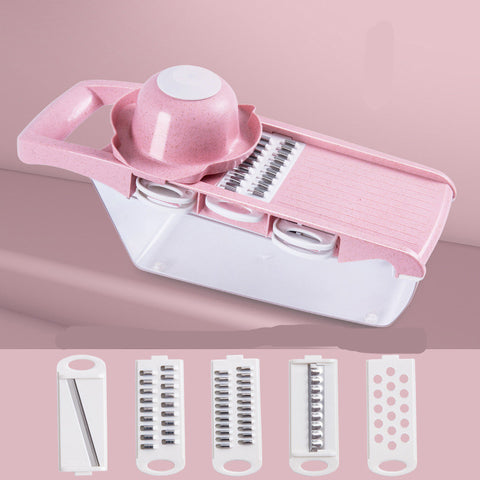 5-in-1 Multi Blade Vegetable Slicer – Non-Slip Mandoline Cutter with Storage Box