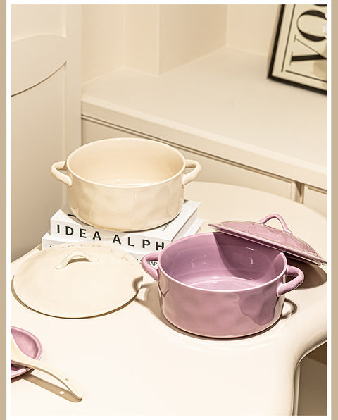 Household Porcelain Soup Bowl With Lid