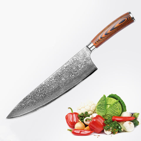 8 Inch Japanese Chef Knife | 67-Layer Damascus Steel | Ergonomic Handle
