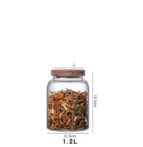 Large Transparent Glass Jar with Wooden Lid – Airtight Food Storage Container (2L / 3L)