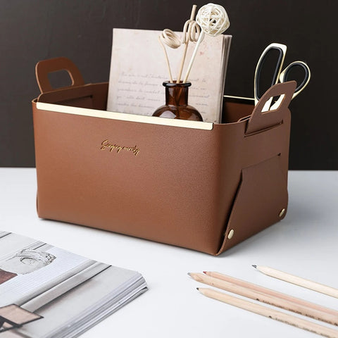 Wudy Stylish Leather Storage Box