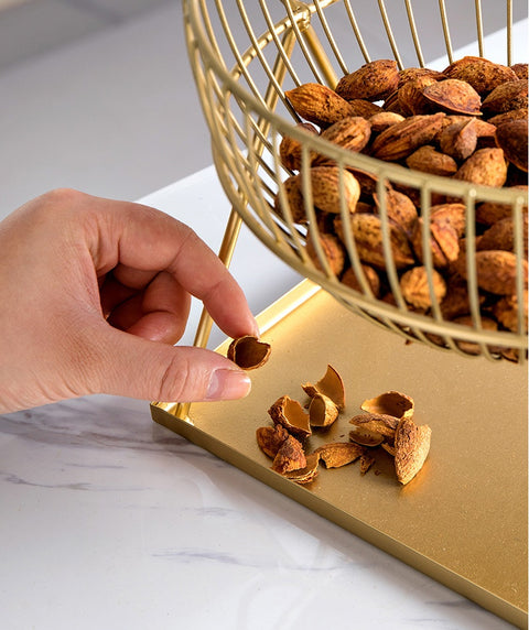 Deer Antler Metal Fruit Basket – Modern Decorative Table Centerpiece