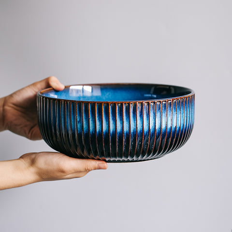 Wudy Porcelain Blue Striped Bowl