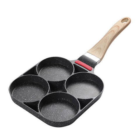 Aluminum Alloy Four-Hole Omelette/Burger Pan – Non-Stick Breakfast Frying Pan