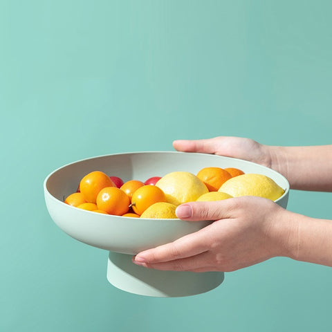 Nordic Elevated Fruit Bowl – Modern Drainable Pedestal Serving Bowl