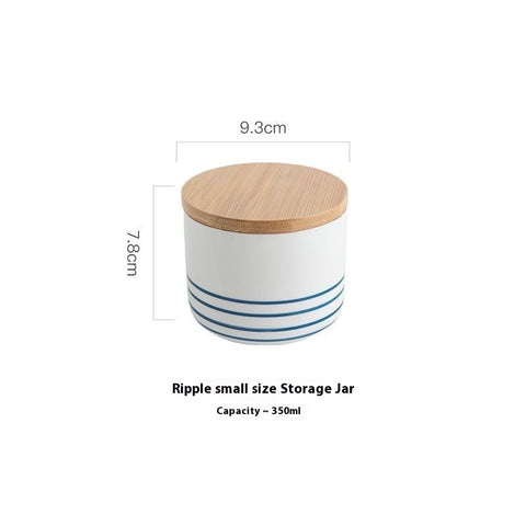 Blue Pattern Ceramic Storage Jar with Wooden Lid – Nordic Airtight Canister