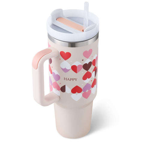 Stainless Steel Insulated Tumbler with Handle & Straw
