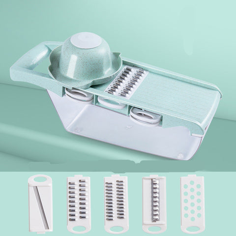 5-in-1 Multi Blade Vegetable Slicer – Non-Slip Mandoline Cutter with Storage Box