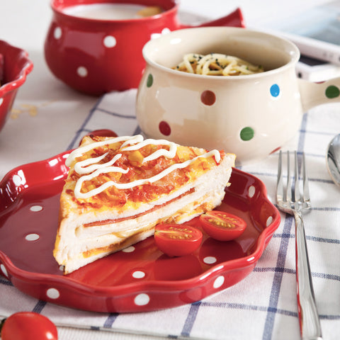 Cute Polka Dot Dessert & Soup Bowl Set – Retro Colorful Ceramic Tableware