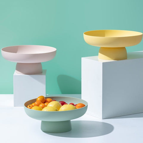 Nordic Elevated Fruit Bowl – Modern Drainable Pedestal Serving Bowl
