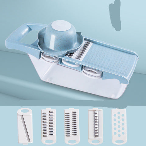 5-in-1 Multi Blade Vegetable Slicer – Non-Slip Mandoline Cutter with Storage Box