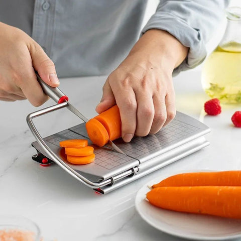 Butter, Cheese & Ham Slicer with Non-Slip Steel Cutter Board
