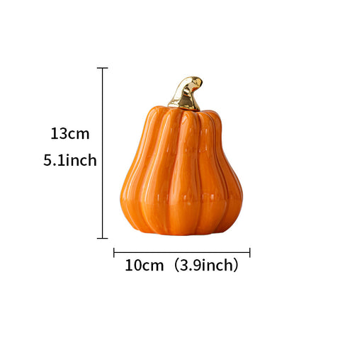 White & Orange Porcelain Pumpkin Decor Set | Modern Minimal