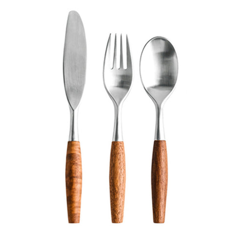 Stainless Steel Cutlery Set with Wooden Handle