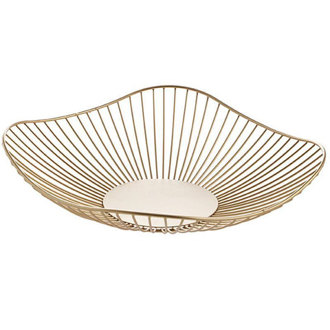 Lotus Leaf Metal Fruit Basket – Modern Decorative Table Bowl