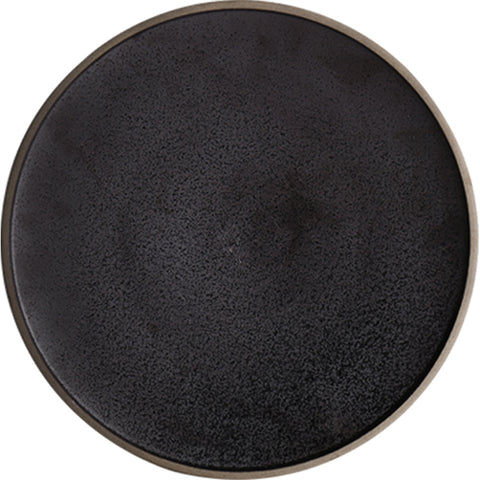 Black Crystal Ceramic Dinner Plate – Modern Round Dessert & Flat Plate