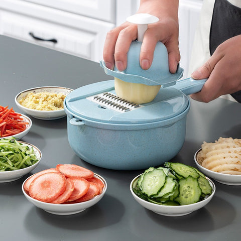 8-in-1 Stainless Steel Vegetable Slicer Set – Multi-Functional Kitchen Mandoline Cutter