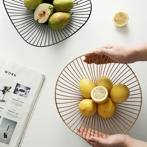Lotus Leaf Metal Fruit Basket – Modern Decorative Table Bowl