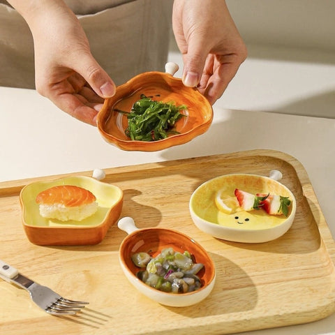 Mini Ceramic Snack Dish Set – Cute & Colorful Design