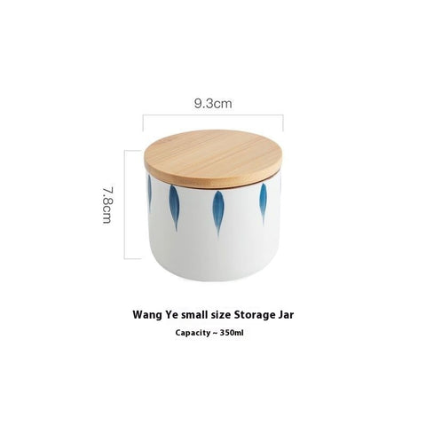 Blue Pattern Ceramic Storage Jar with Wooden Lid – Nordic Airtight Canister