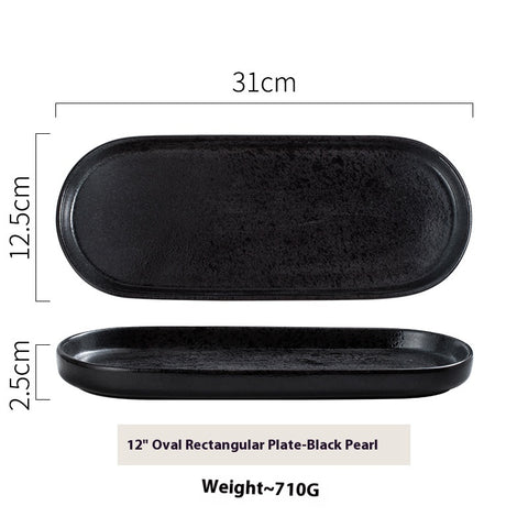 12’’ Oval Ceramic Rectangular Plate – Premium Modern Dining Serving Dish