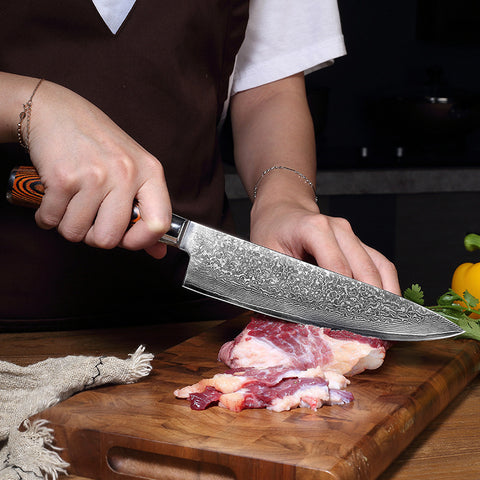 8 Inch Japanese Chef Knife | 67-Layer Damascus Steel | Ergonomic Handle