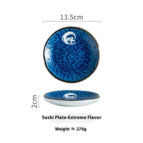 Japanese Style Hand-Painted Ceramic Sushi & Dessert Plate – Artisan Tableware Collection