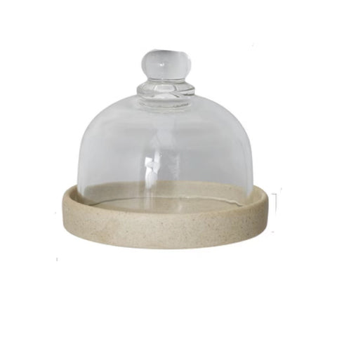 Pink Base Glass Dome – Mini Dessert & Macaron Display Cover
