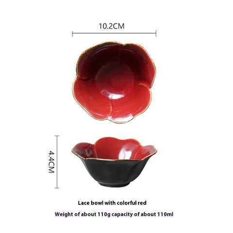 Premium Handmade Lace Ceramic Bowl – Elegant Stoneware in Five Colors