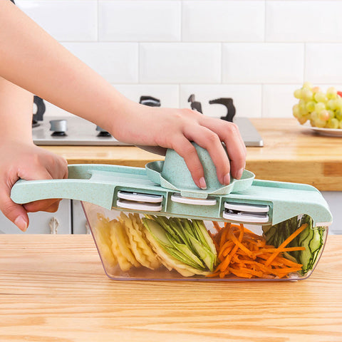 5-in-1 Multi Blade Vegetable Slicer – Non-Slip Mandoline Cutter with Storage Box