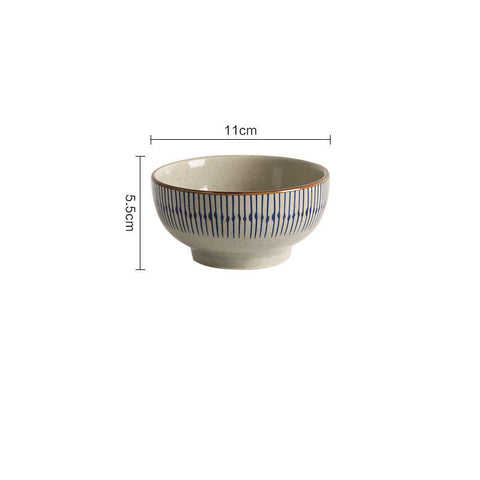 Premium Porcelain Dinnerware Set – Blue Stripe Edge Design