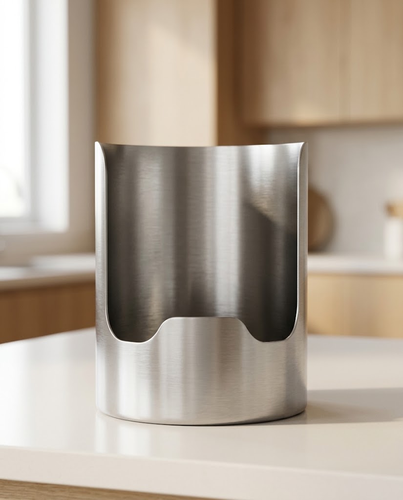 Steel Spoon Rest with Lid Holder