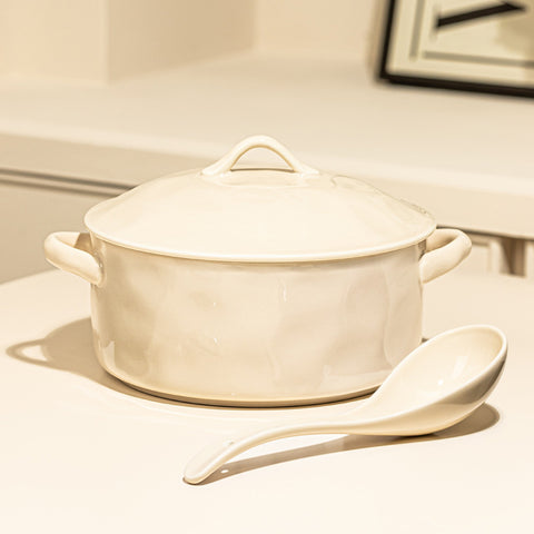 Household Porcelain Soup Bowl With Lid