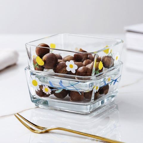 Small Square Glass Bowl – Elegant Dessert & Snack Serving Dish