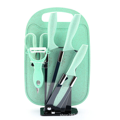 7-Piece Stainless Steel Knife Set โ Modern Kitchen Set with Cutting Board
