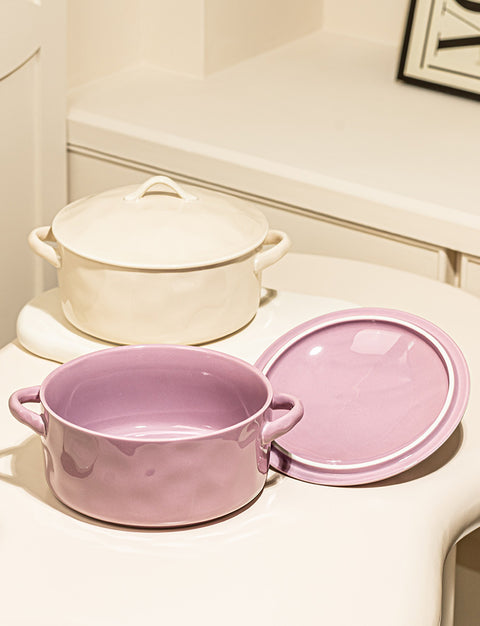 Household Porcelain Soup Bowl With Lid
