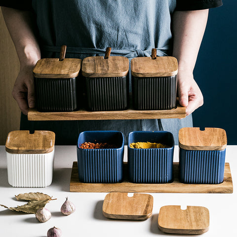 Wudy Ceramic Seasoning Jar Set
