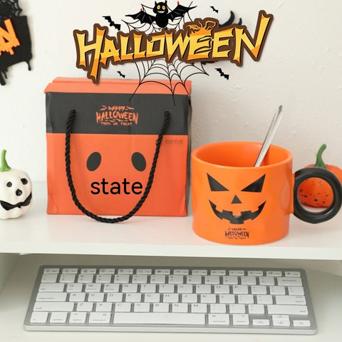 Halloween Pumpkin Ceramic Mug | 450ml | Cute Halloween Cup