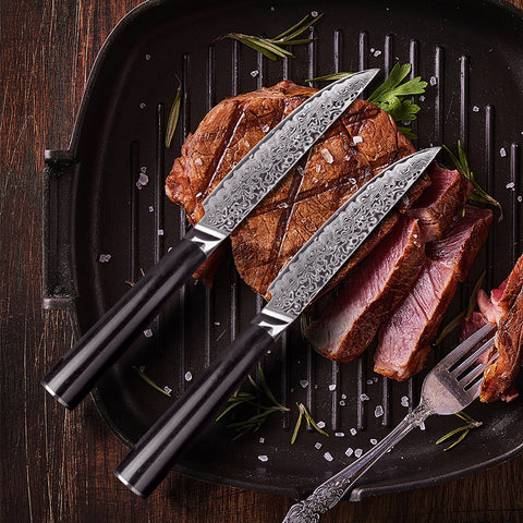 Wudy High Hardness Steel Damascus Steak Knife