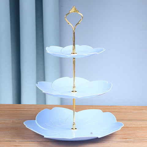 Modern Pastel 3-Tier Plastic Dessert Stand – Lightweight Fruit and Cake Tray