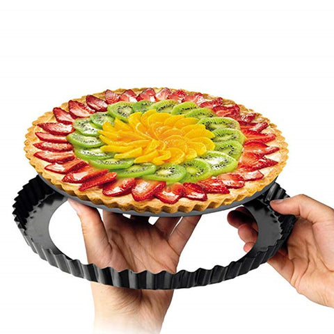 Apple Blossom Tart/Pie Pan — Removable Bottom, Fluted Edge